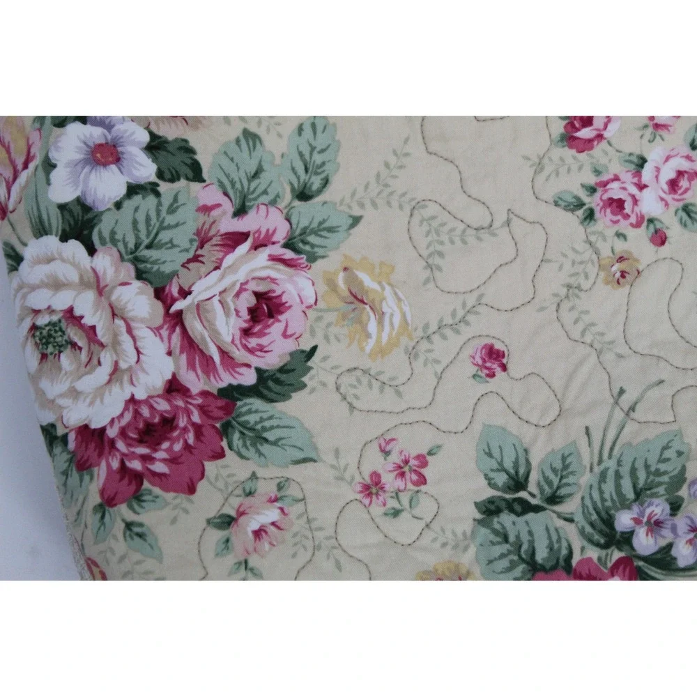 Vintage Handmade Quilted Floral Crossbody Bag Cottagecore Lace Ruffle Gingham